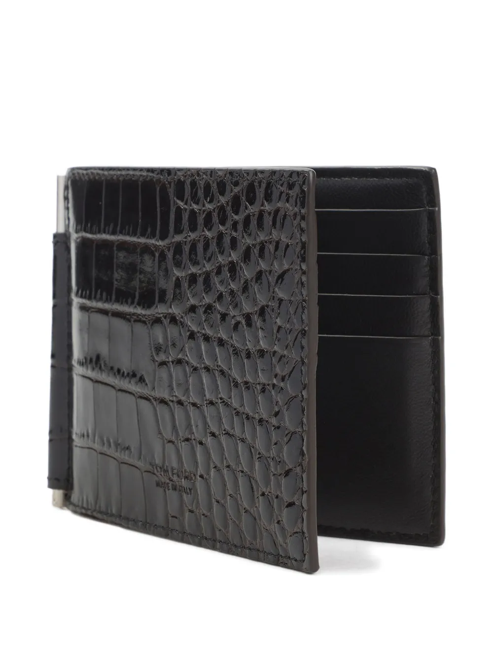 Tom Ford Crocodile-embossed Wallet In Brown