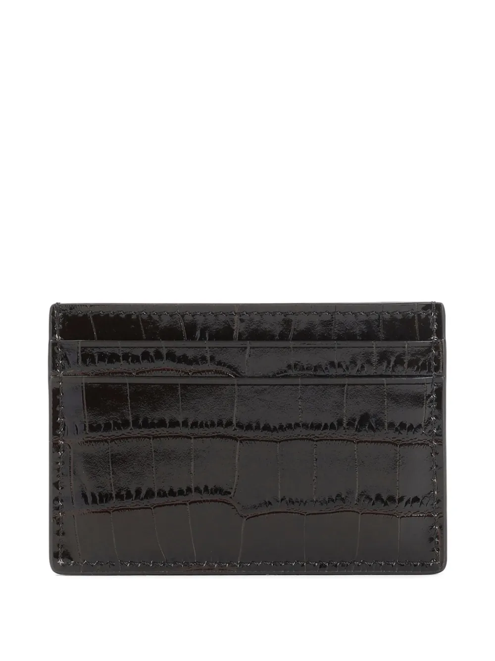 Tom Ford Crocodile-embossed Cardholder In Black