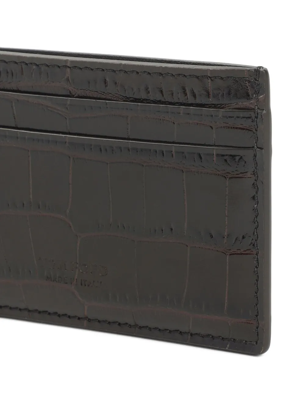 Tom Ford Crocodile-embossed Cardholder In Black
