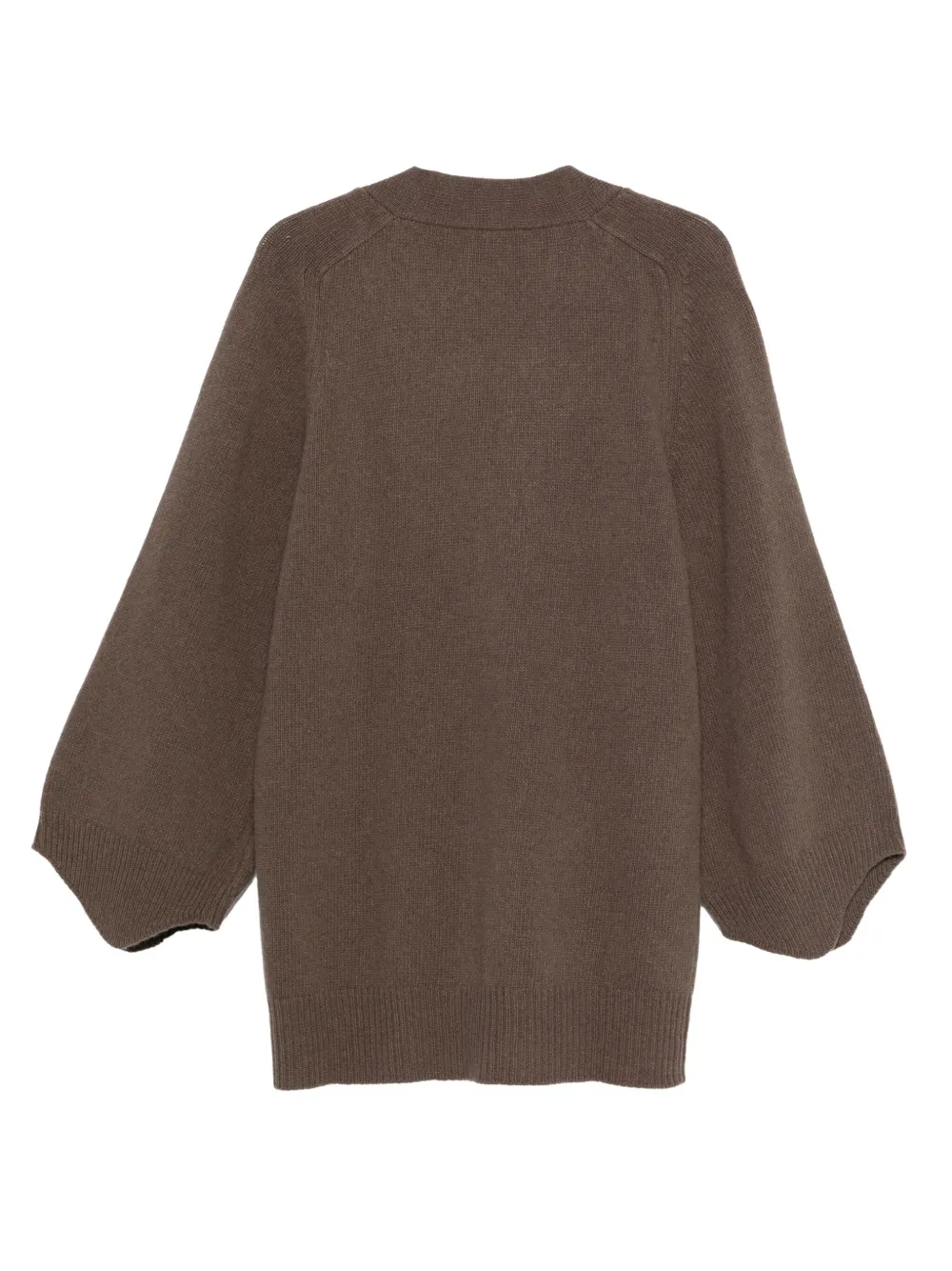 3311 Patch-pocket Buttoned Cardigan In Brown