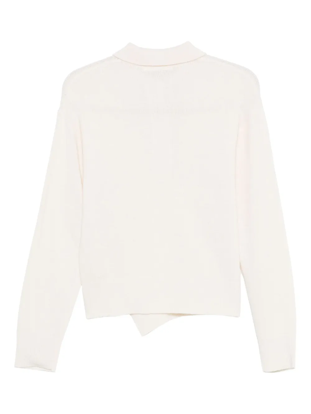 3311 Buttoned Asymmetric Knitted Top In White