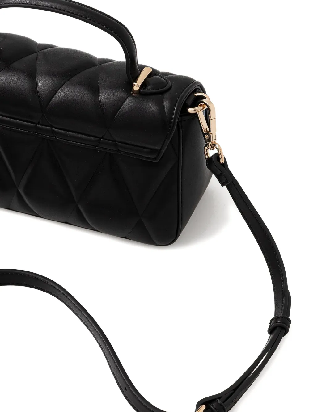 Twinset Logo-plaque Quilted Satchel Bag In Black