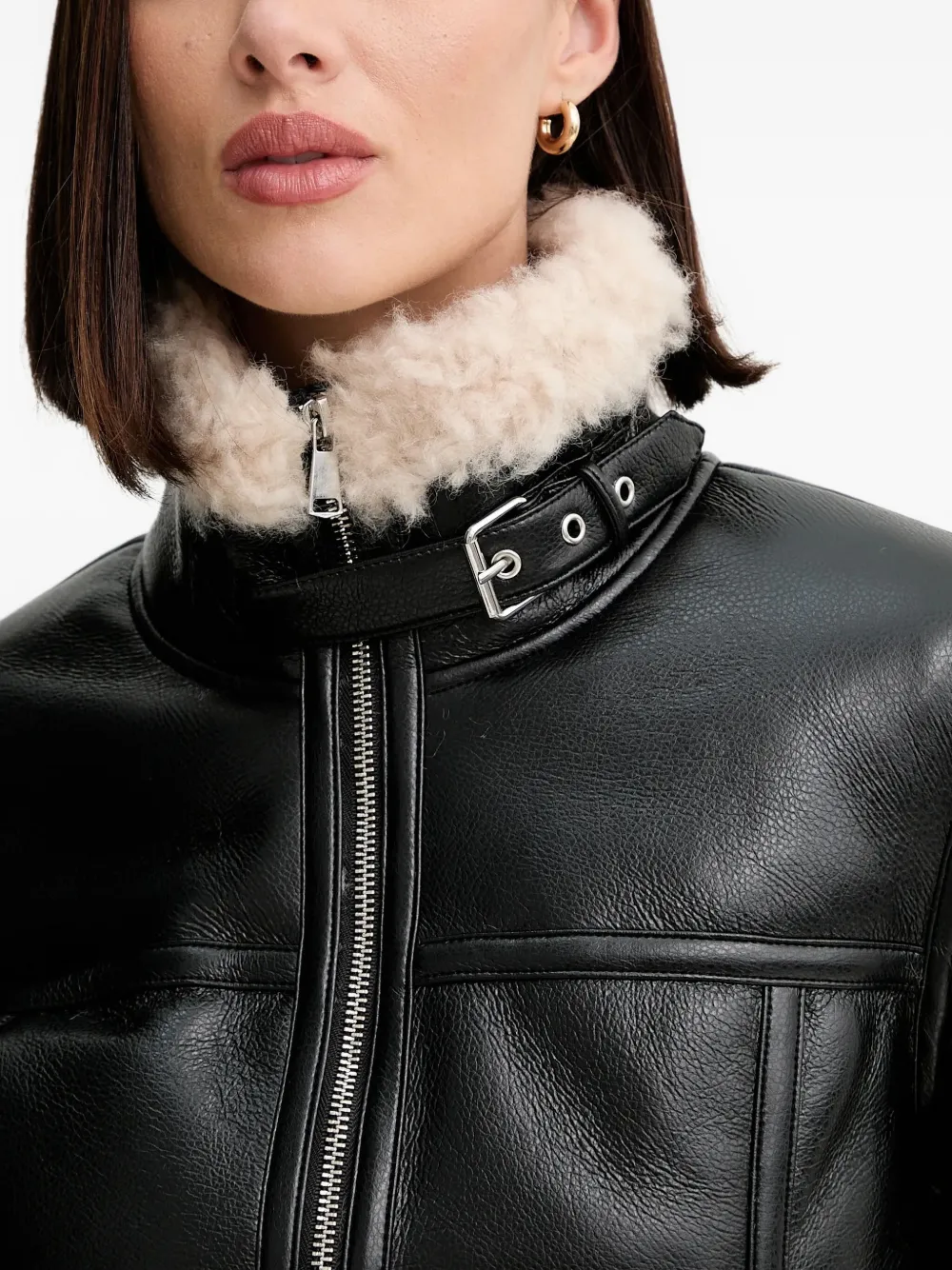 TWINSET Jack van imitatiebont met rits Zwart