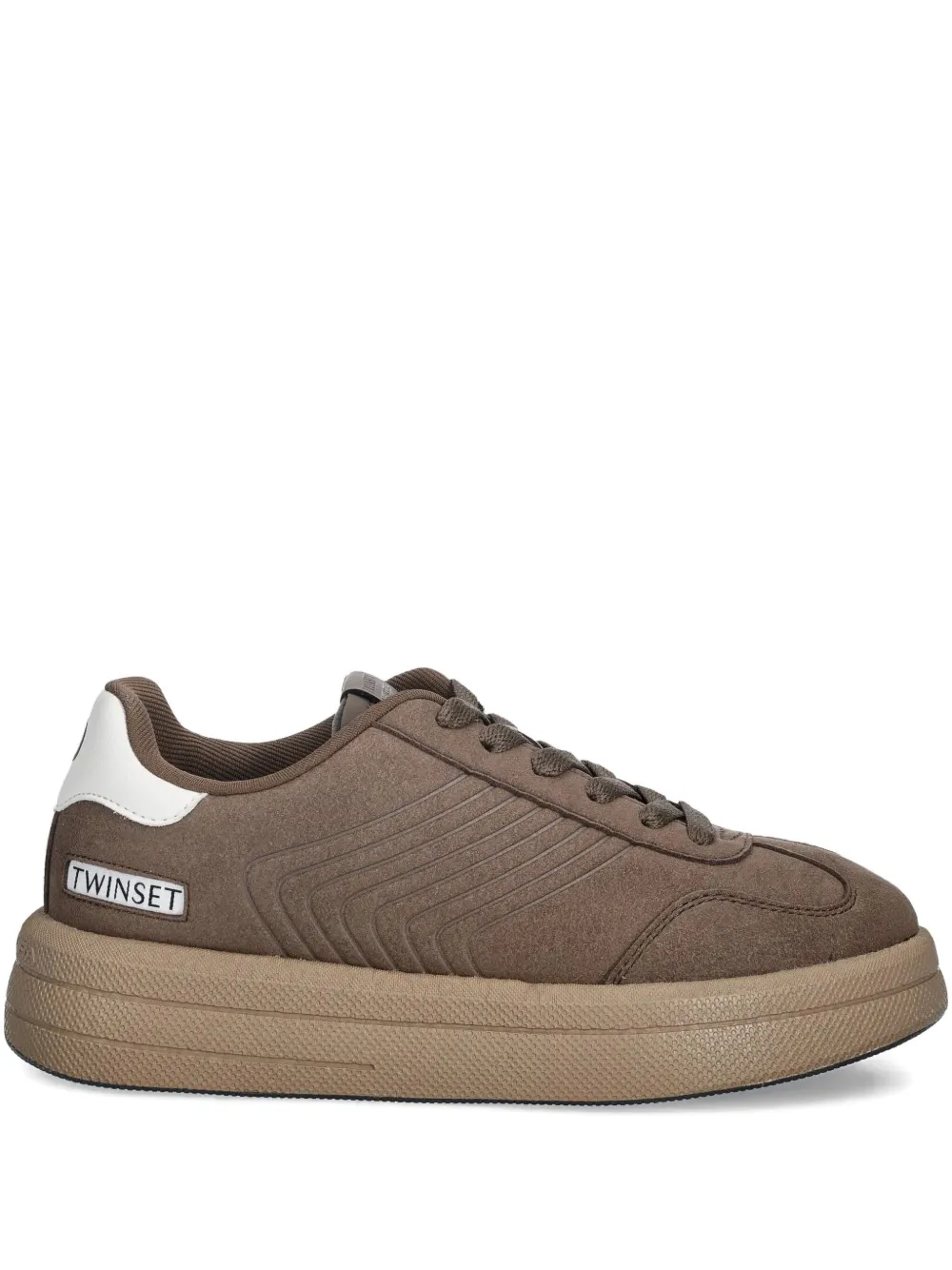TWINSET embossed-pattern sneakers | Brown | Image 1
