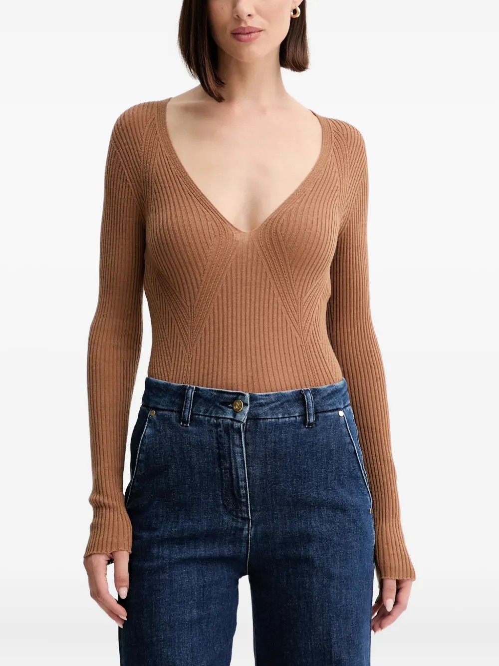 TWINSET ribbed-knit jumper - Marrone