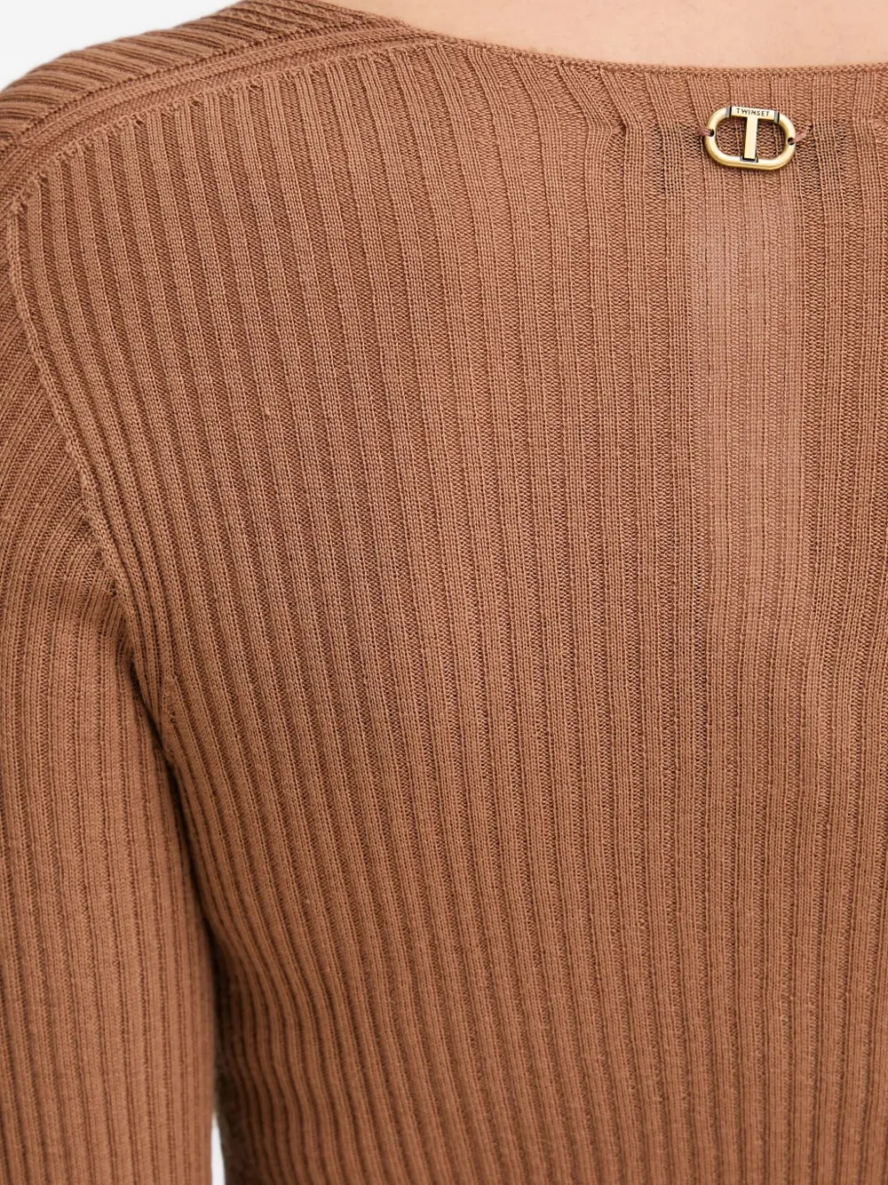 TWINSET Ribgebreide trui Bruin