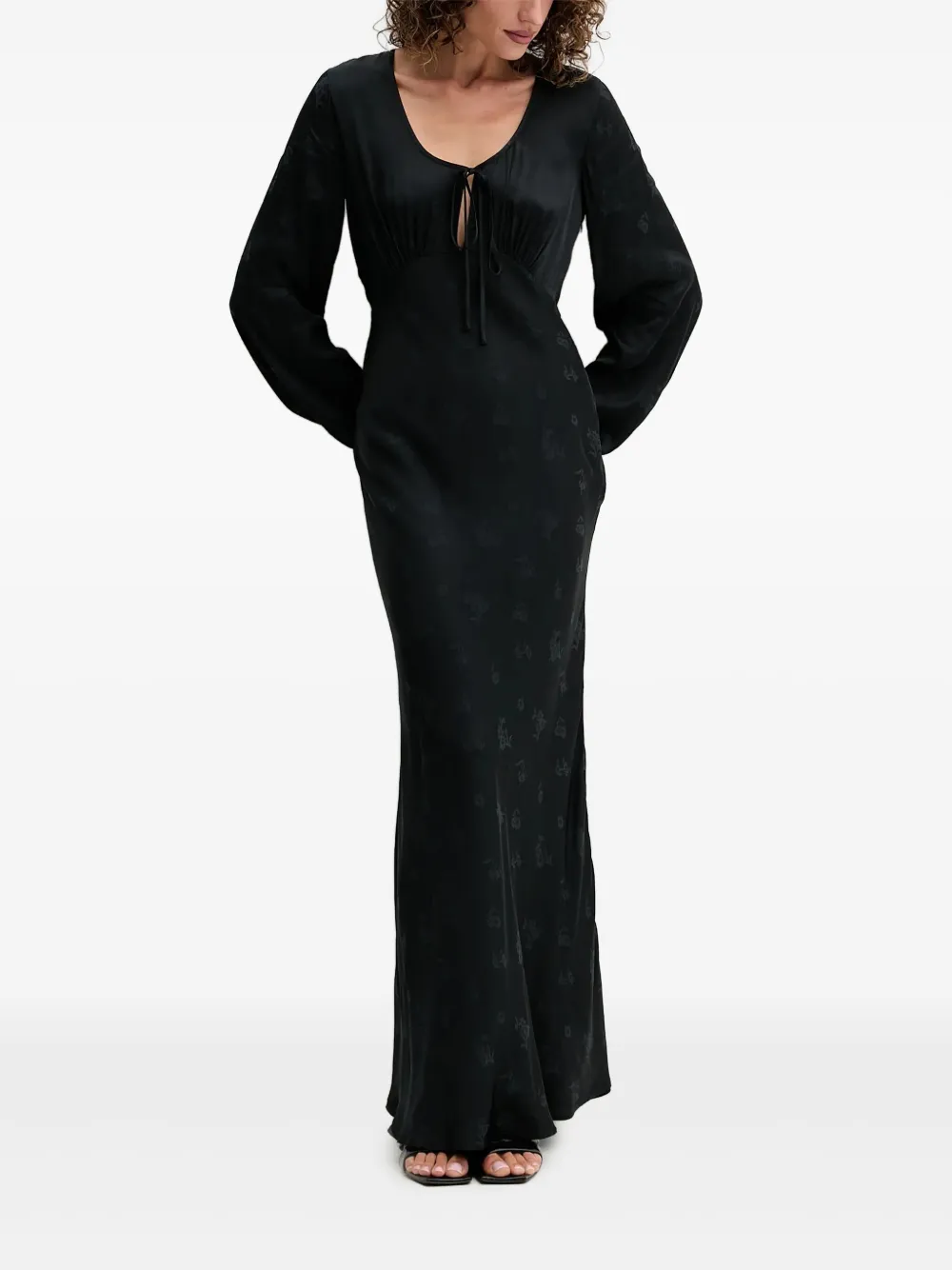 TWINSET tie-neck maxi dress | Black | Image 1