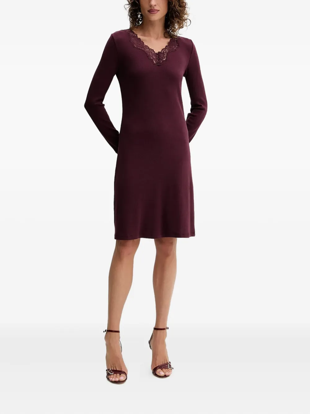 TWINSET vestido con ribete de encaje | rojo | Image 1