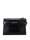 Saint Laurent Pre-Owned 2021 Medium Shiny Croc Embossed Manhattan shoulder bag - Black