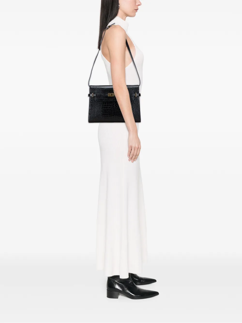 Saint Laurent Pre-Owned 2021 Medium Shiny Croc Embossed Manhattan shoulder bag | Pre-Owned | Image 2