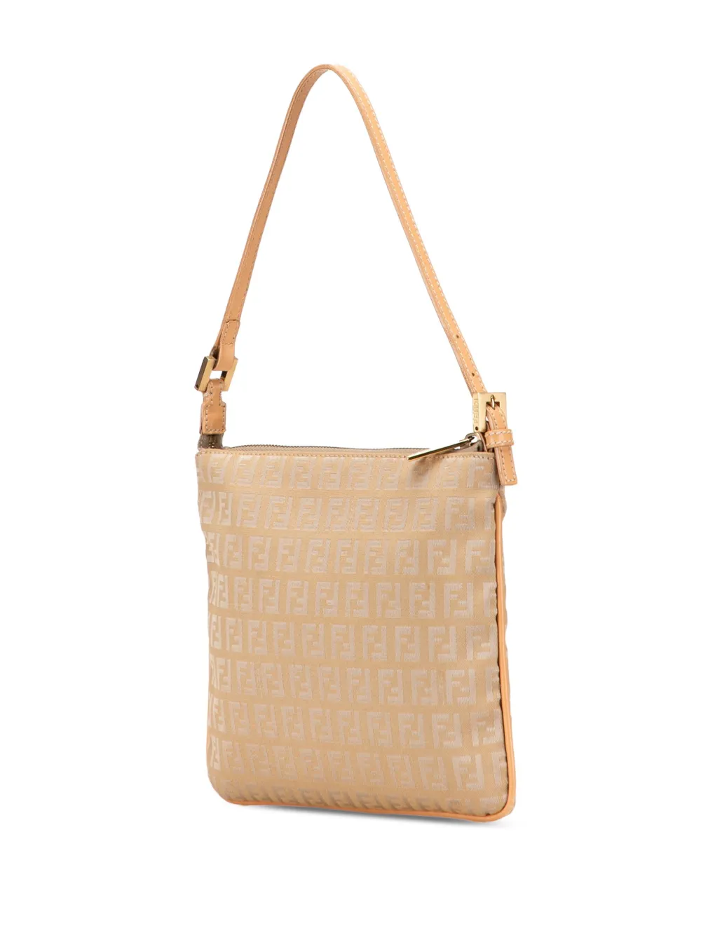 Pre-owned Fendi 2000-2010 Zucchino Canvas Shoulder Bag In Brown