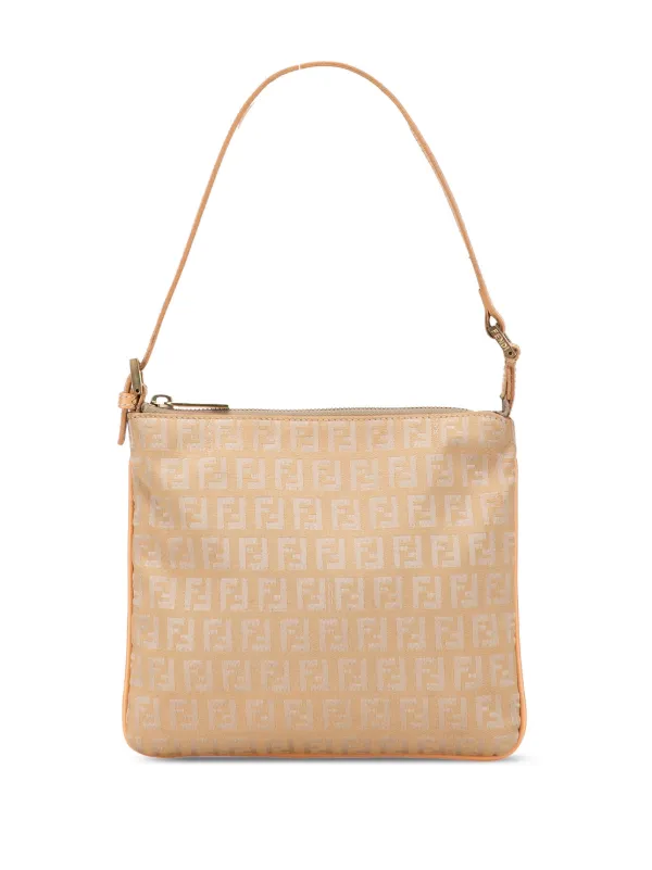 Fendi Zucchino Canvas Shoulder Bag Pre- #272788F53B FENDI Zucchino Canvas Shoulder Bag Brown Silver Auth ep10724  main image 3