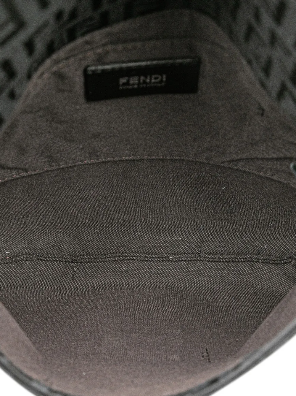 Pre-owned Fendi 2010-2025 Zucchino Canvas Crossbody Bag In Black