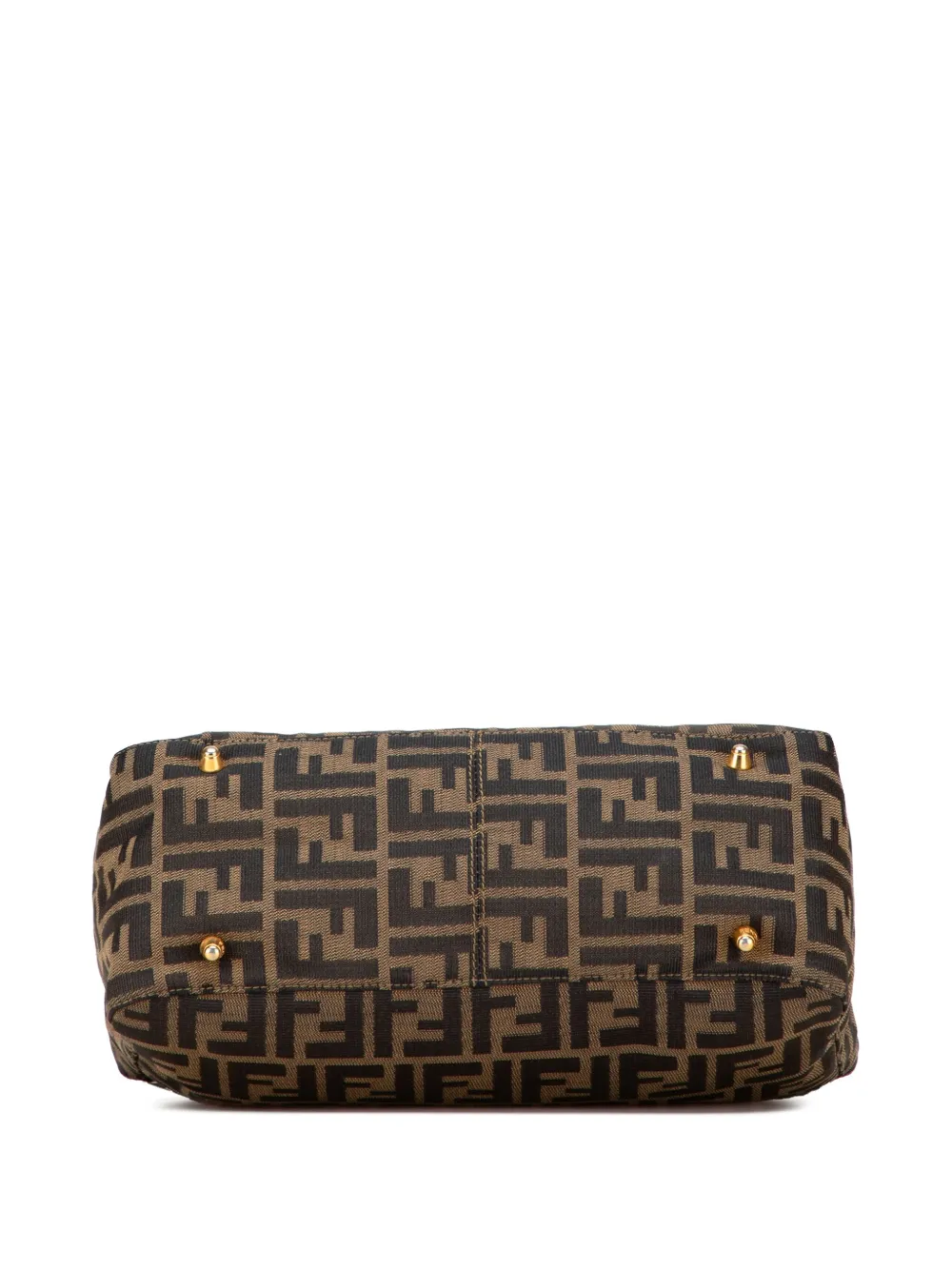 Pre-owned Fendi 20th Century Small Zucca Canvas Twins Tote Bag In Brown