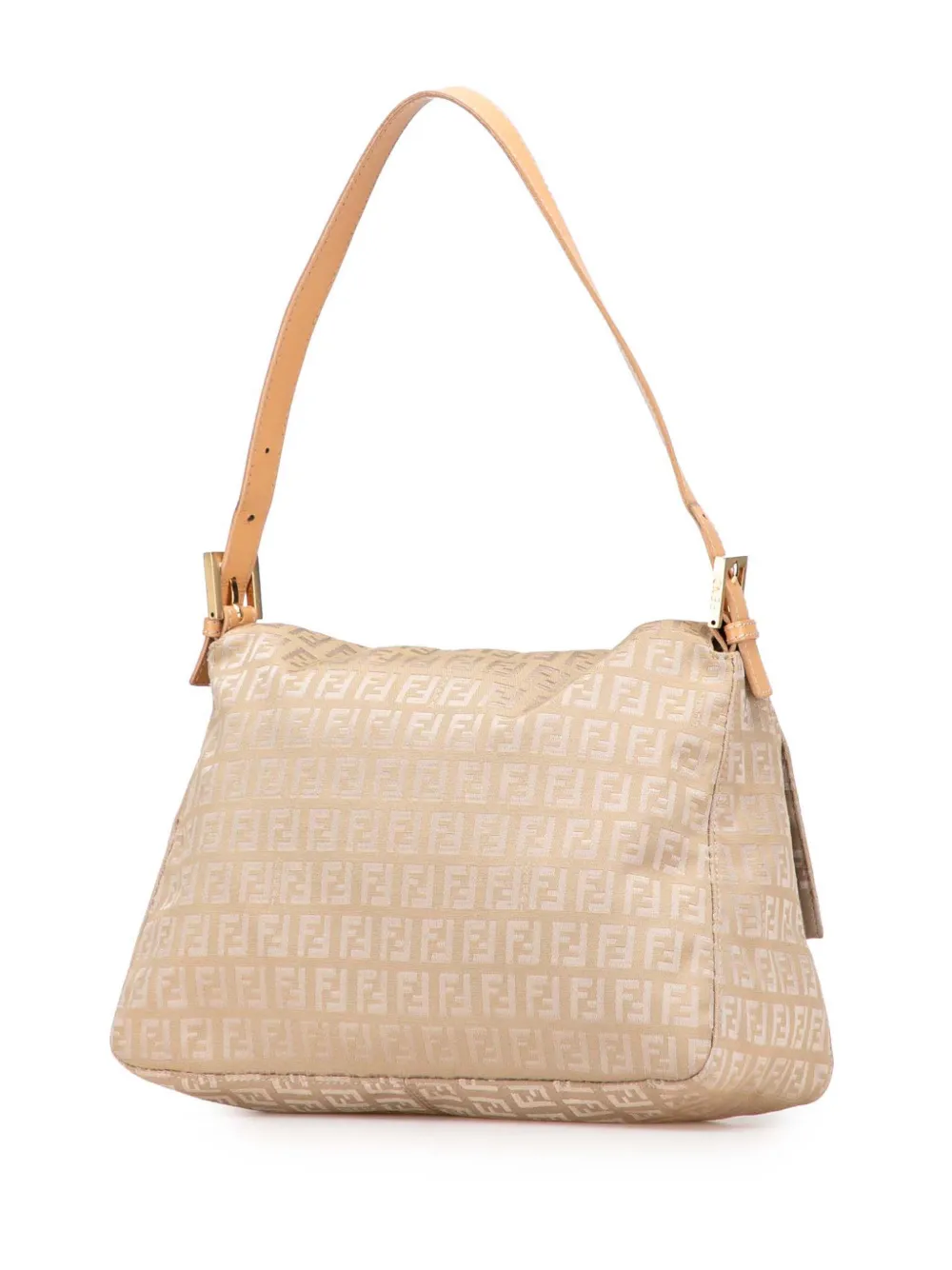Pre-owned Fendi 2000-2010 Zucchino Canvas Mamma Forever Shoulder Bag In Brown