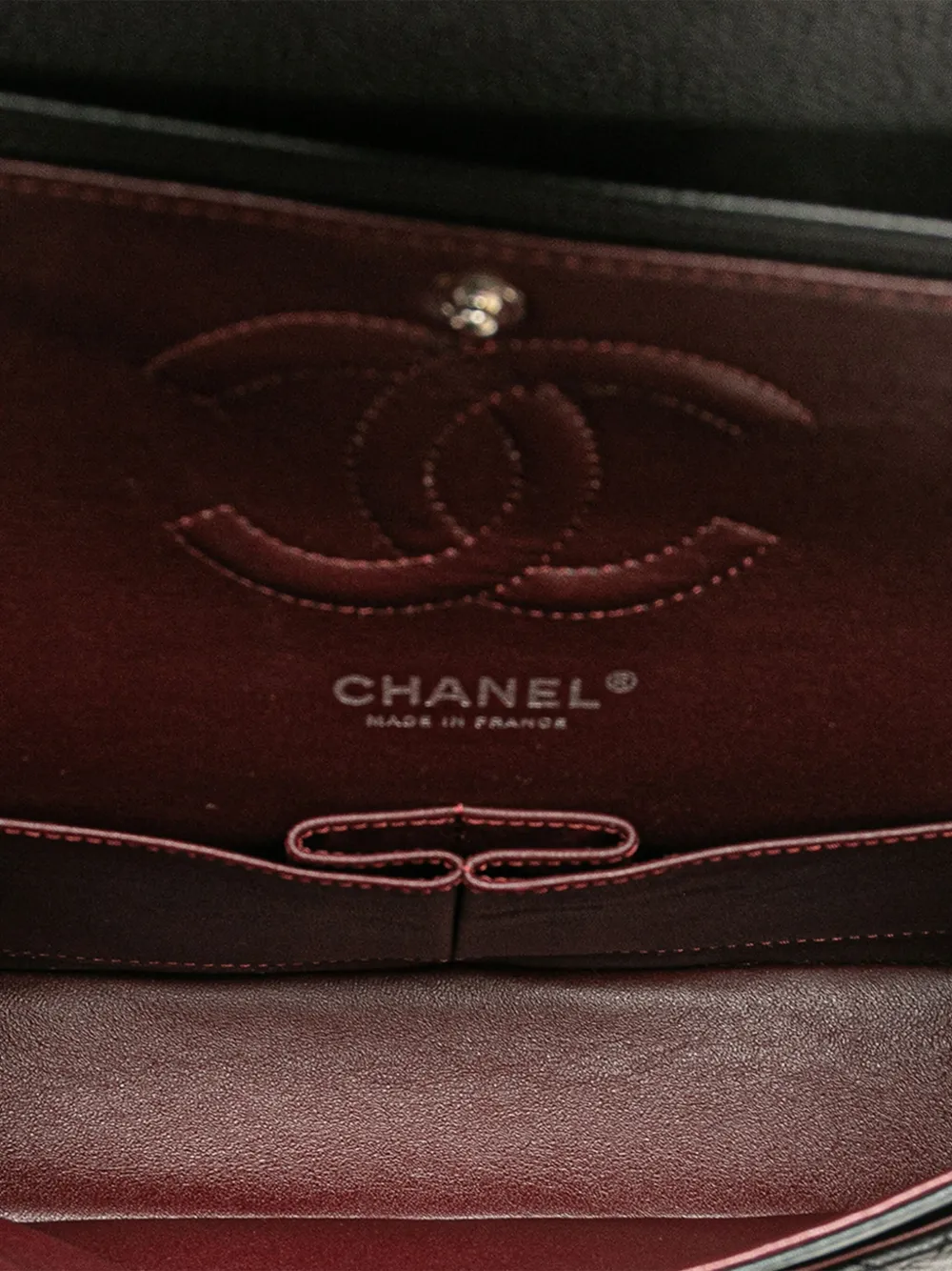 Pre-owned Chanel 2010-2011 Medium Classic Caviar Double Flap Shoulder Bag In Black