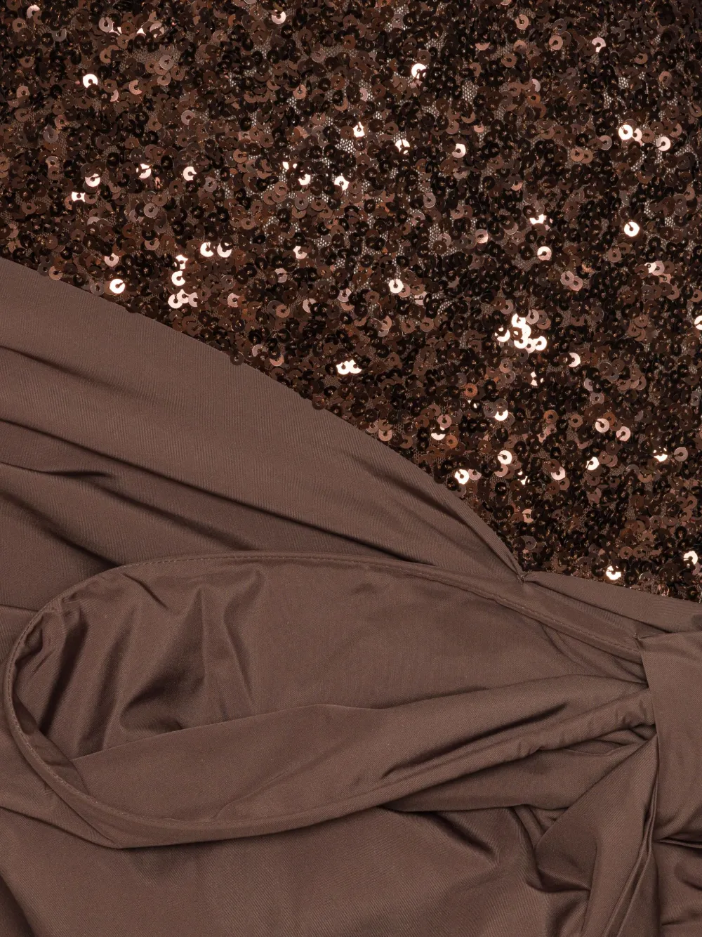 ROTATE BIRGER CHRISTENSEN Mini-jurk met pailletten strik Bruin