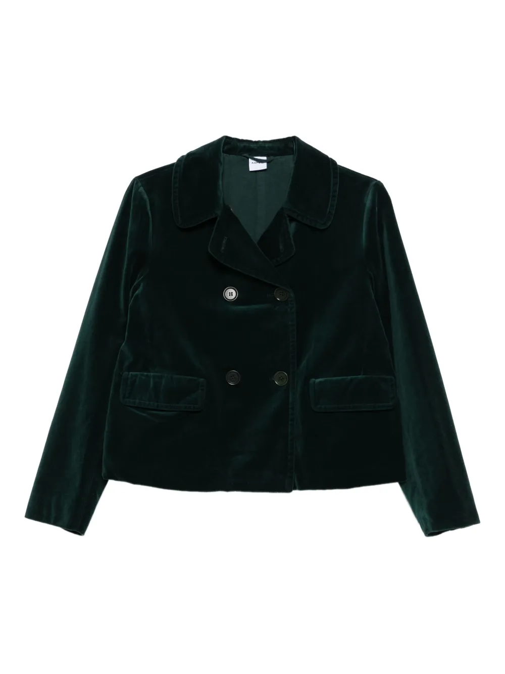 ASPESI double-breasted velvet jacket | Green | Image 1