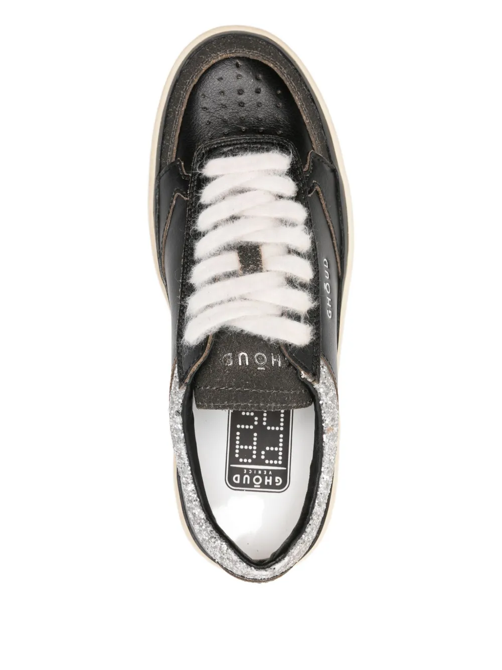 Ghoud Panelled Glitter-detail Sneakers In Black