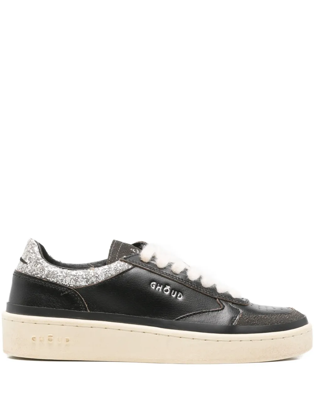 Ghoud Panelled Glitter-detail Sneakers In Black