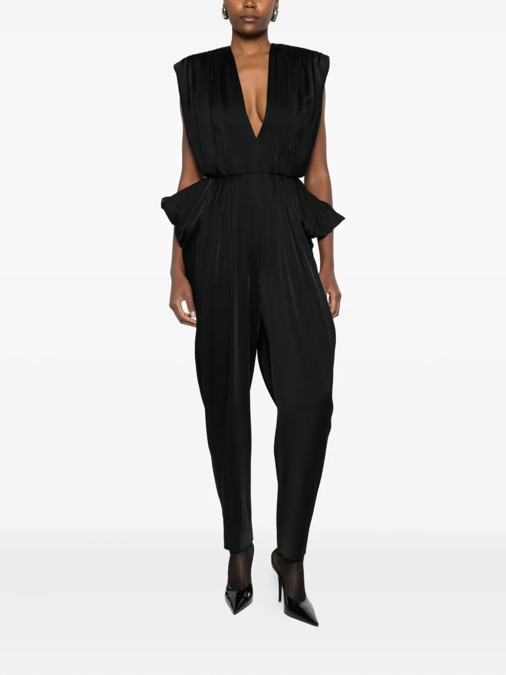 Stella McCartney plunge-neck jumpsuit - Zwart