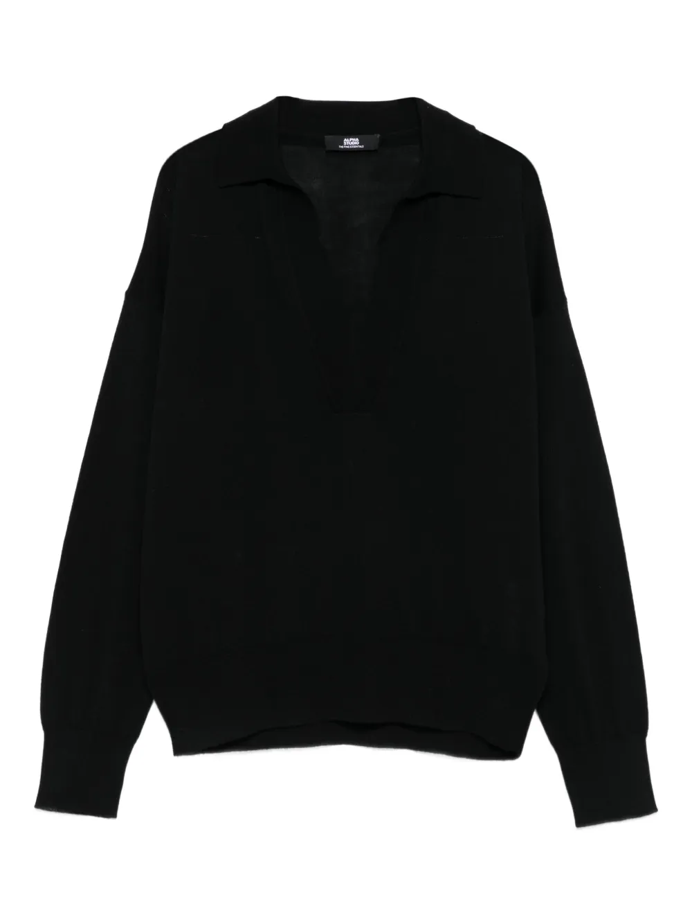 ALPHA STUDIO suéter con cuello en V | negro | Image 1