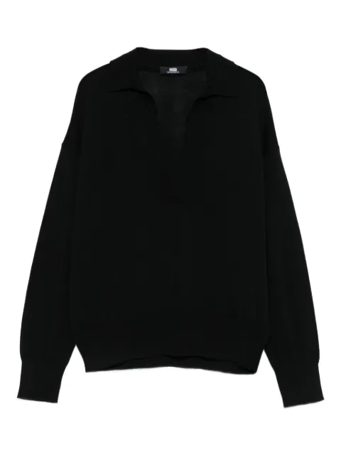 ALPHA STUDIO sweat à col v et logo brodé