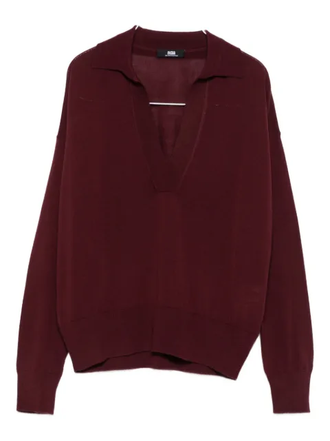 ALPHA STUDIO v-neck polo-collar sweater