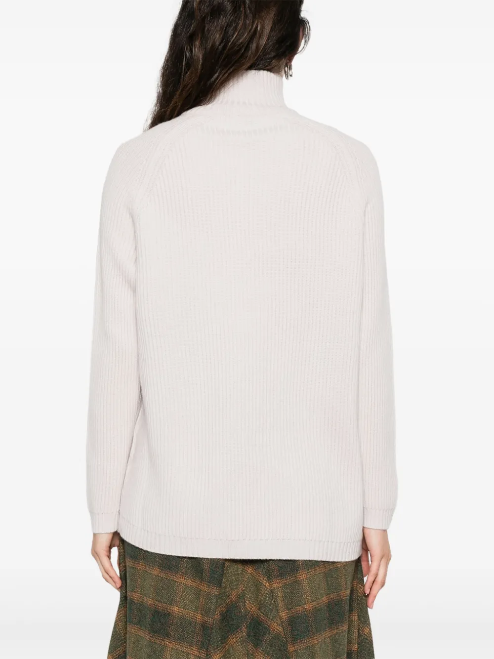 Alpha Studio Zip High-neck Sweater In Neutral