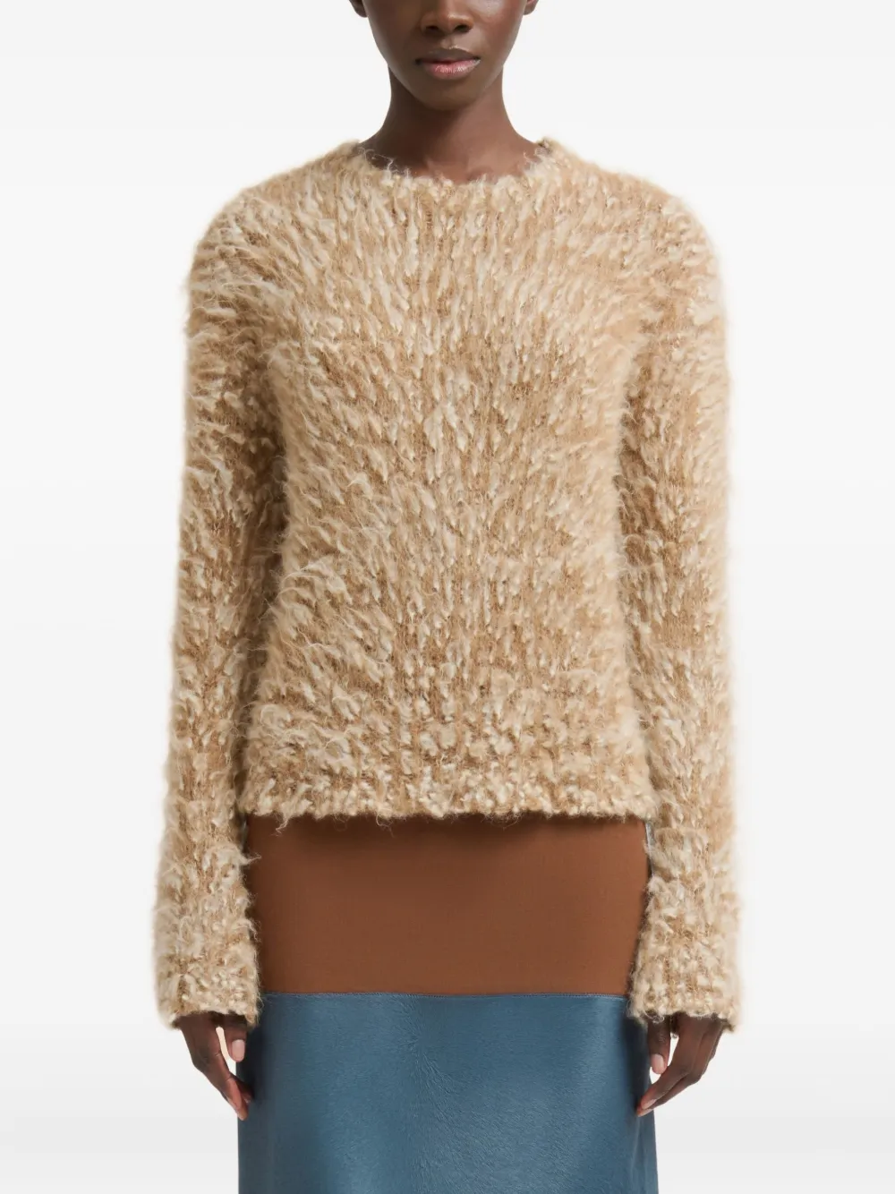 Marni Bouclé alpaca trui Bruin