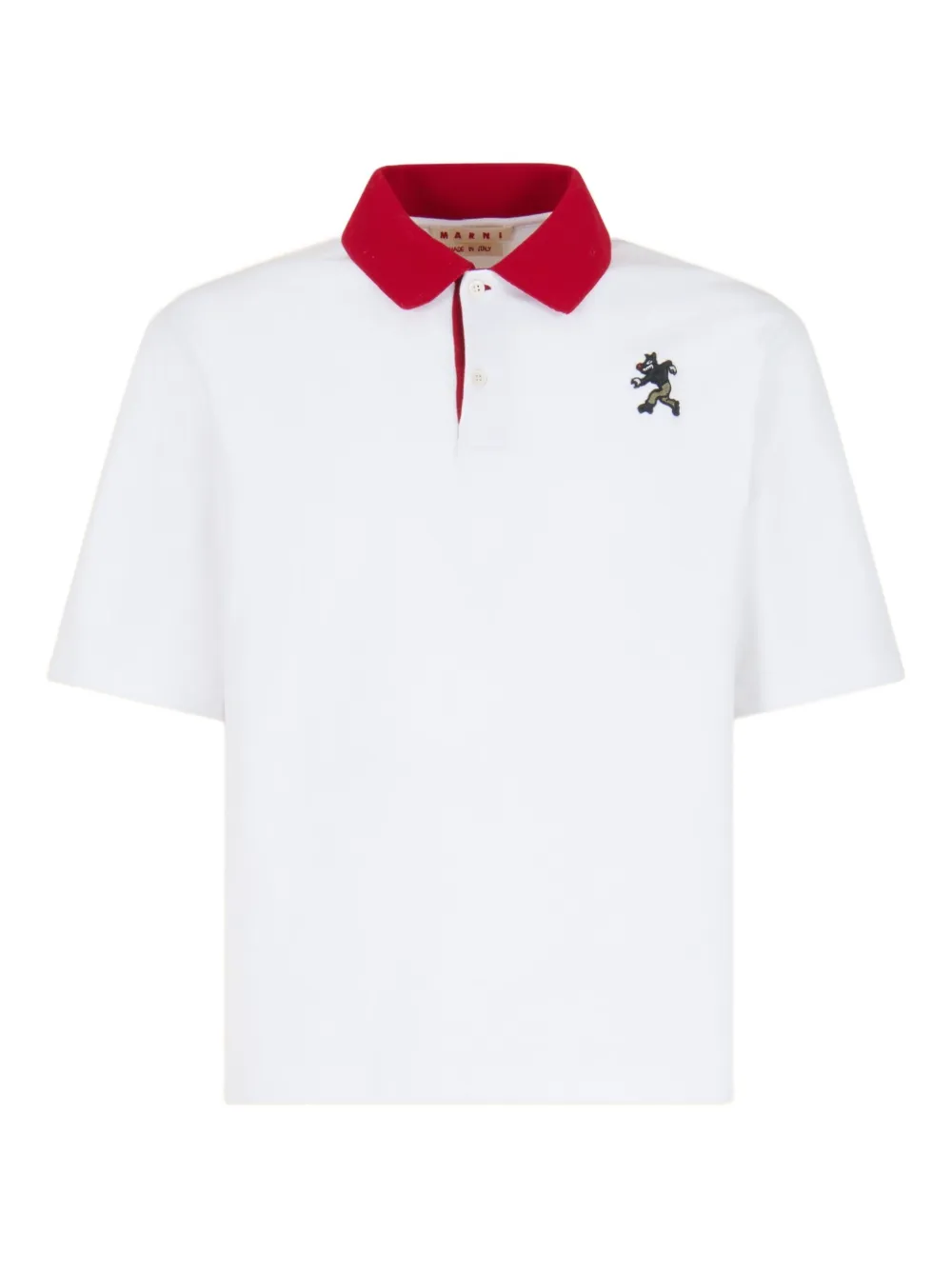 Marni x Slawn & Soldier contrast-collar embroidered polo shirt | White | Image 1
