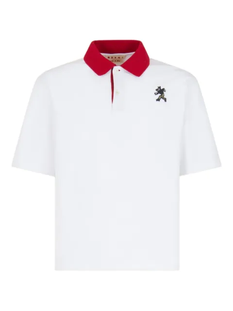 Marni x Slawn & Soldier contrast-collar embroidered polo shirt