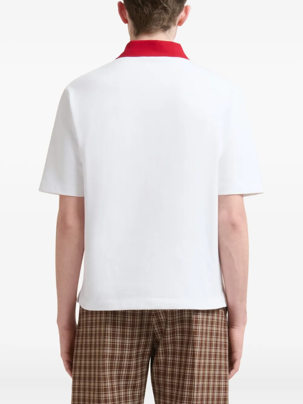 Marni x Slawn & Soldier poloshirt met contrasterende kraag en borduurwerk Wit