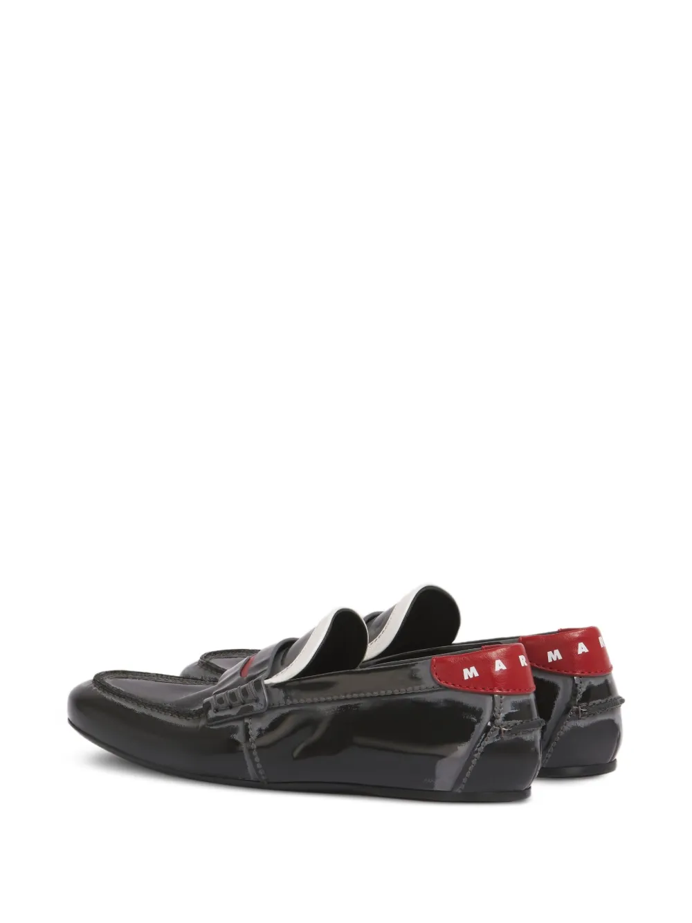 Marni Leren penny loafers Zwart