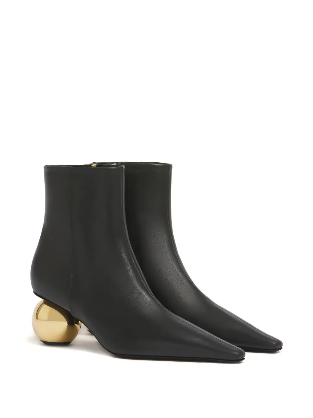Marni Spherical-heel Pointed-toe Boots In Black