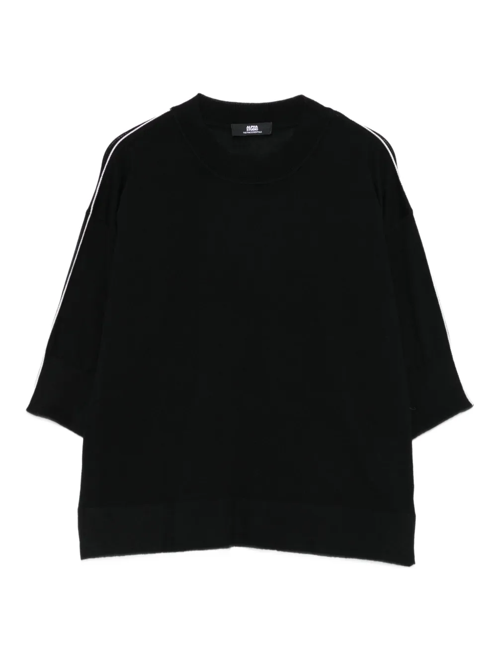ALPHA STUDIO side-stripe sweater | Black | Image 1