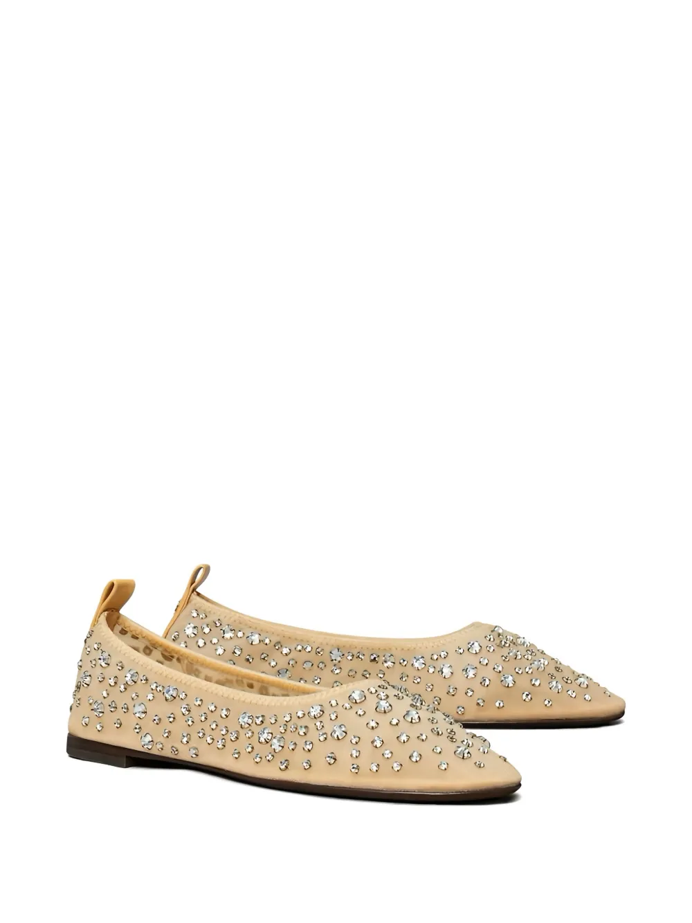 Tory Burch Rhinestone-embellished Ballet Flats In Neutral