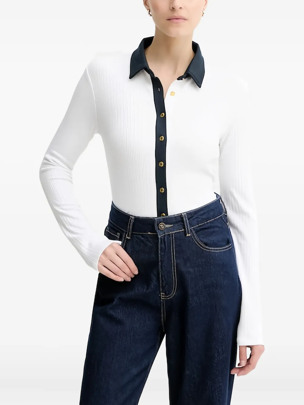 rag & bone Blouse met contrasterende afwerking Wit