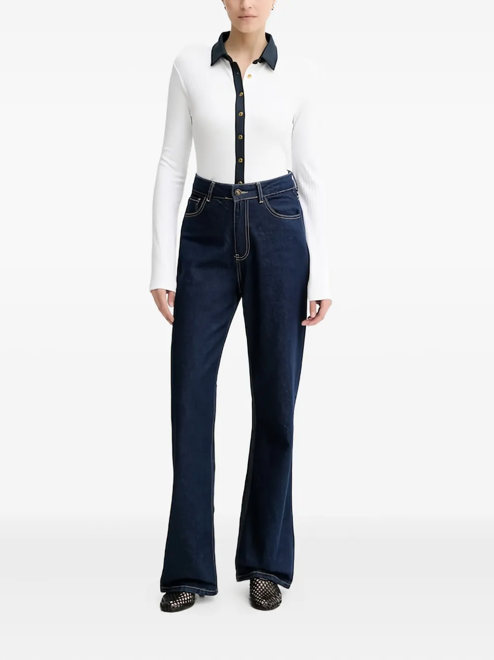 Rag & bone contrasting-trim shirt - Wit
