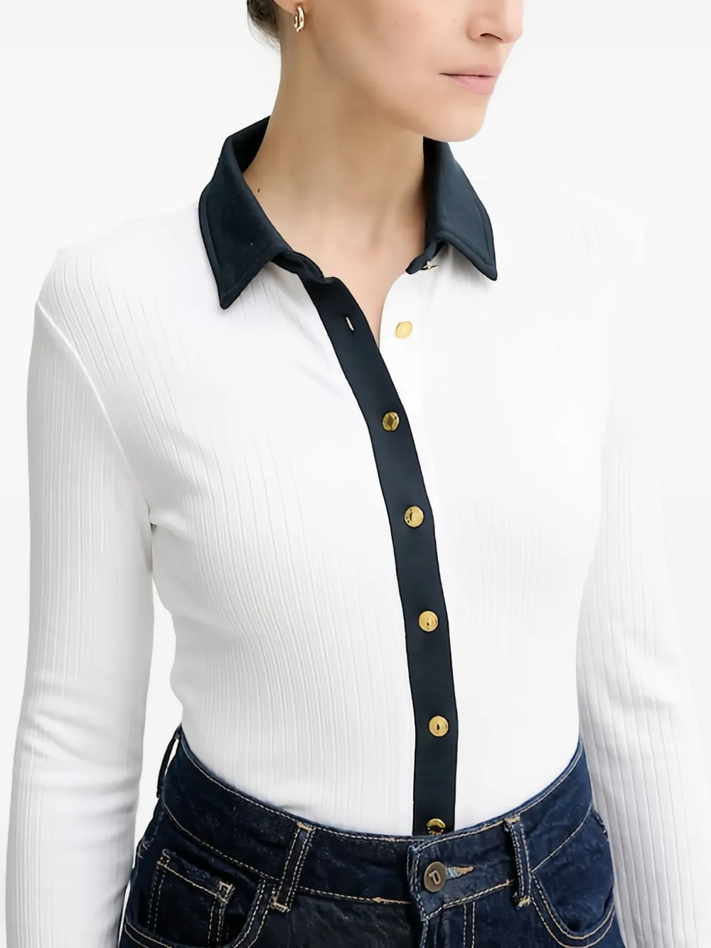 rag & bone Blouse met contrasterende afwerking Wit