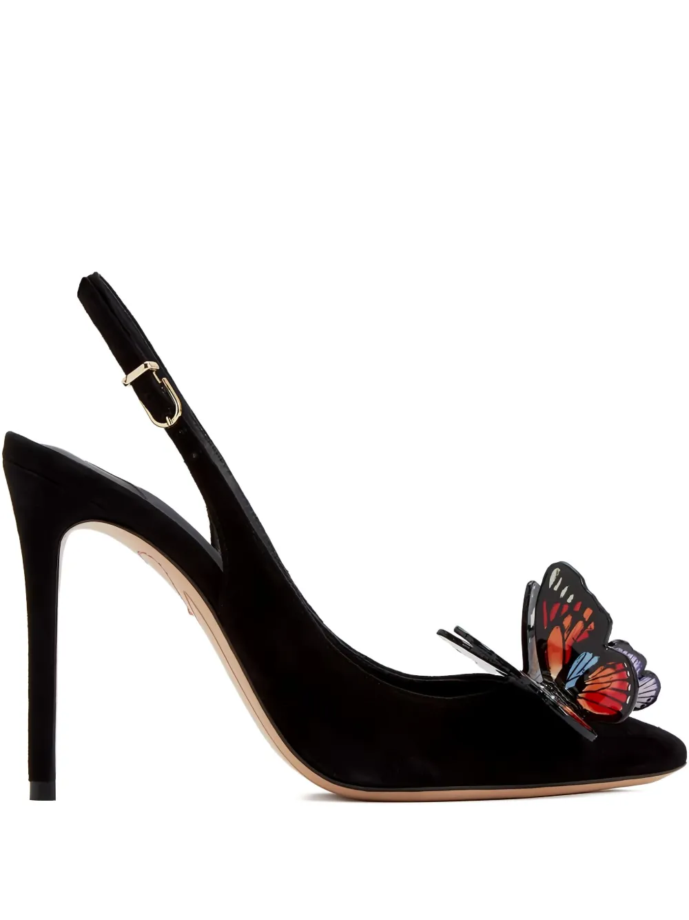 Sophia Webster Slingback pumps met vlinderpatroon Zwart