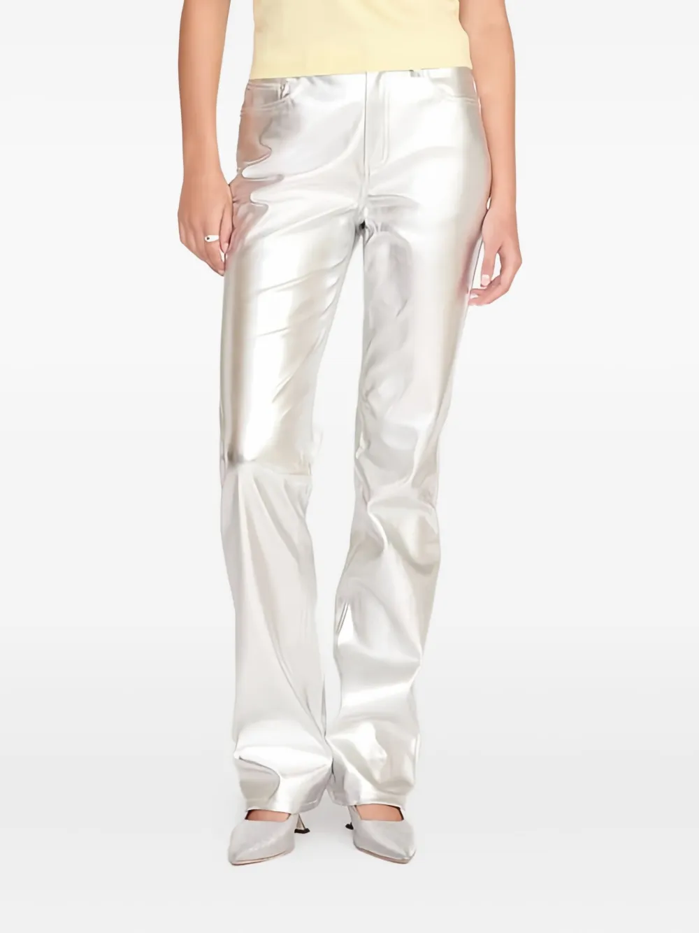 STAUD metallic-effect trousers | Silver | Image 1