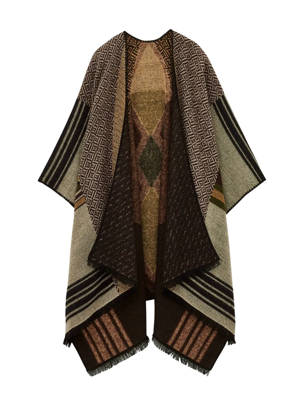 Ba&sh Panama Striped Cape In Green