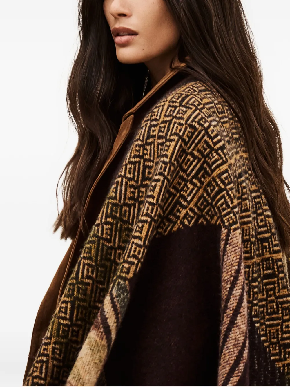 Ba&sh Panama Striped Cape In Green