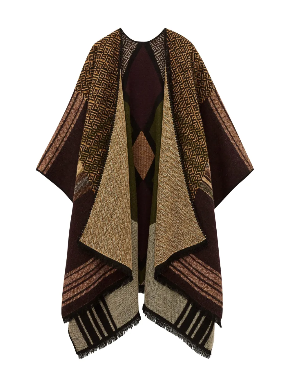 Ba&sh Panama Striped Cape In Green