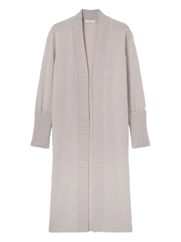 Fedeli Ribbed Cuff Coat in Grey
