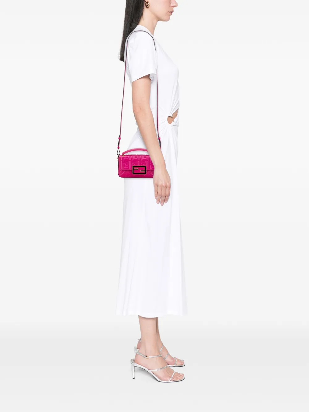 Fendi Pre-Owned 2000-2025 Zucca Embossed Leather Baguette Phone Pouch satchel | Pre-Owned | Image 2