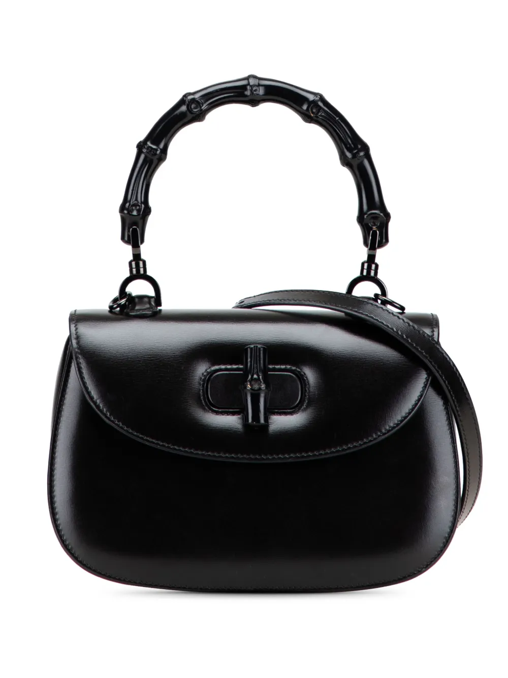 Gucci Pre-Owned 2016-2025 スモール カーフスキン 1947 バンブートップハンドル サッチェルバッグ - ブラック Gucci Pre-Owned 2016-2025 スモール カーフスキン 1947 バンブートップハンドル サッチェルバッグ - ブラック