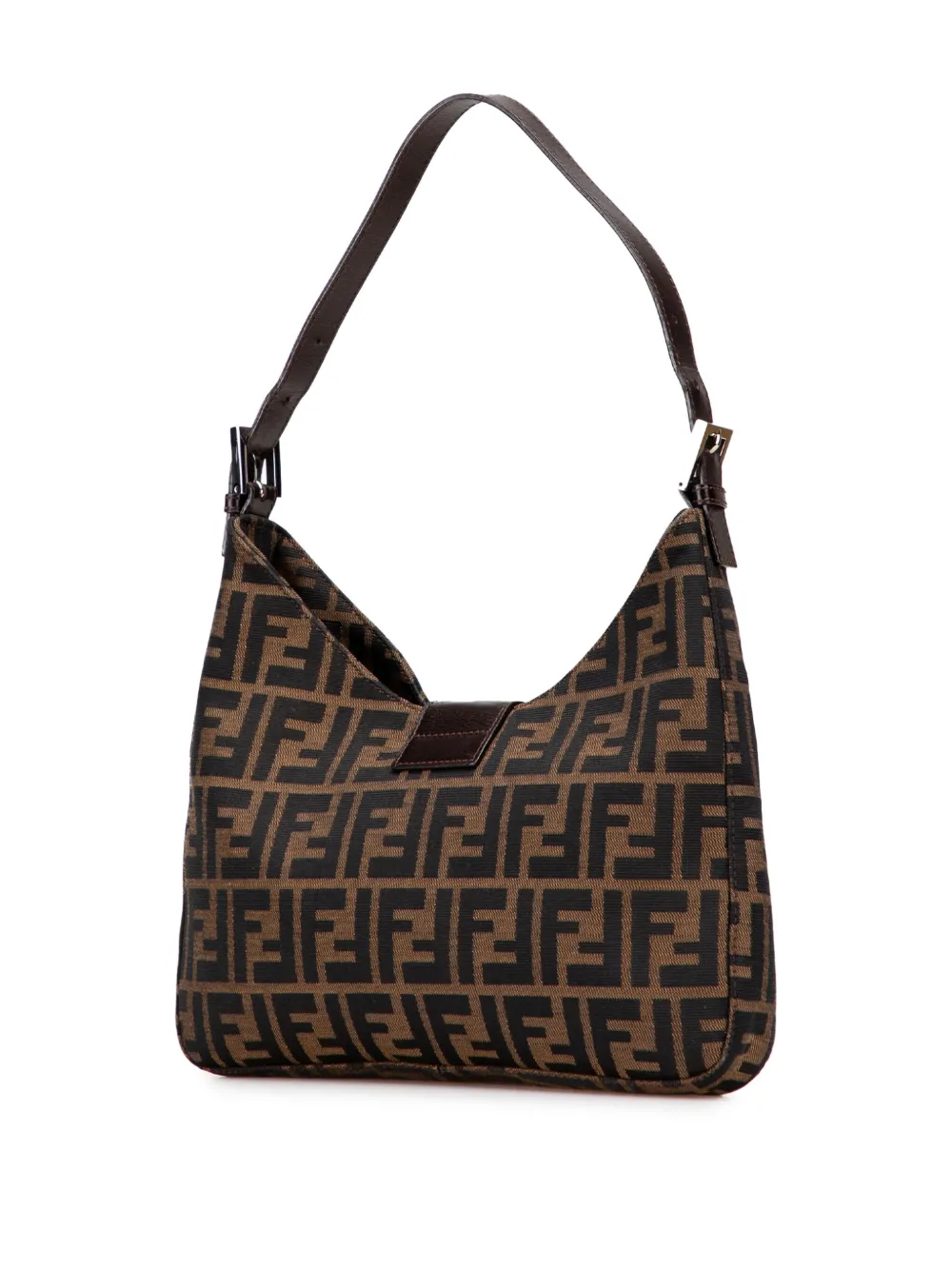 Pre-owned Fendi 20th Century Zucca Canvas Shoulder Bag In Brown