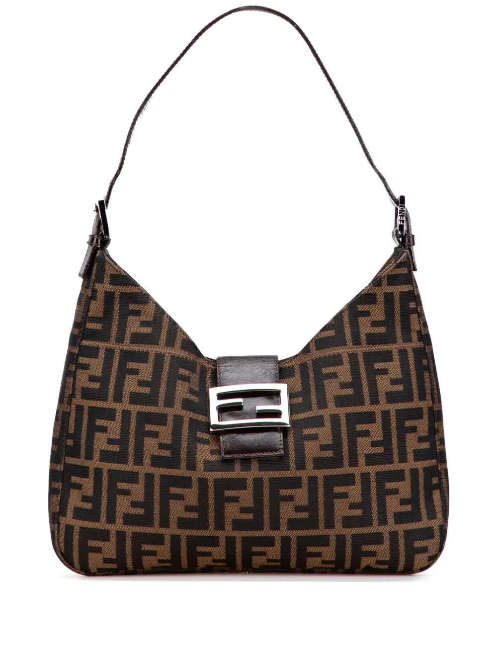 Pre-owned Fendi 20th Century Zucca Canvas Shoulder Bag In Brown